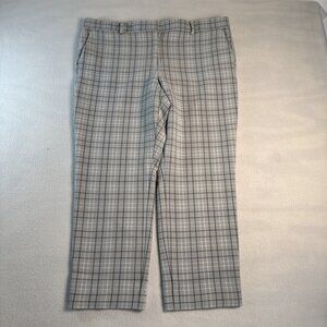 Ann Taylor Womens Pants Gray Plaid Size 16 Curvy Fit Career Polyester Blend